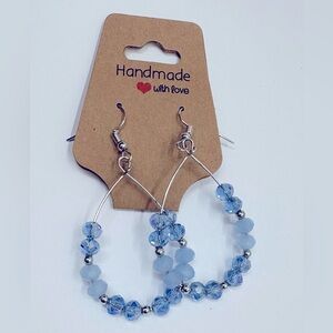 Handmade Blue Beaded Earrings